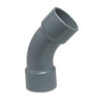 Mega Bogen 45° PVC-U Klebemuffe 10 - 16 bar, grau - aus Rohr hergestellt