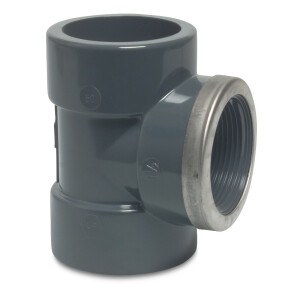 Mega T-Stück 90° PVC-U Klebemuffe x Innengewinde...