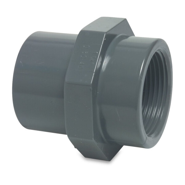 Mega Gewindemuffe PVC-U Klebemuffe/Klebestutzen x Innengewinde 10 bar, grau