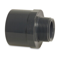 Mega Übergangsnippel PVC-U Klebemuffe/Klebestutzen x Außengewinde 10 bar, grau
