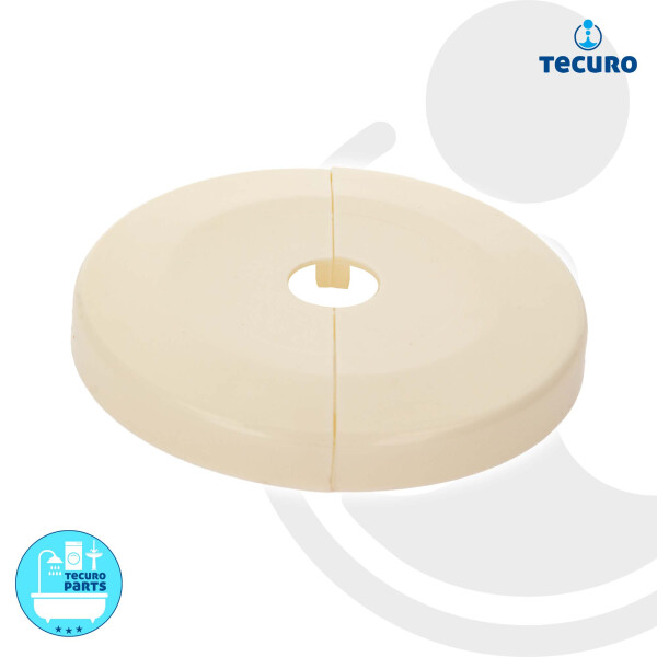 tecuro Scharnierrosette Ø 15 mm x Ø 85 mm x 8 mm - Kunststoff ABS weiß