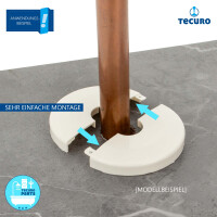 tecuro Scharnierrosette Ø 15 mm x Ø 85 mm x 8 mm - Kunststoff ABS weiß