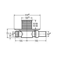 Viega Advantix Badablauf DN 50, Ablauf waagerecht, Modell 4936.2 - 583217