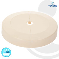 tecuro Scharnierrosette Ø 15 mm x Ø 130 mm x 23 mm - Kunststoff ABS weiß