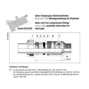GEBO TG-Klemmverbinder, DN 32 - AG 1 1/4 Zoll x 38 mm - für Siedero, 33,13