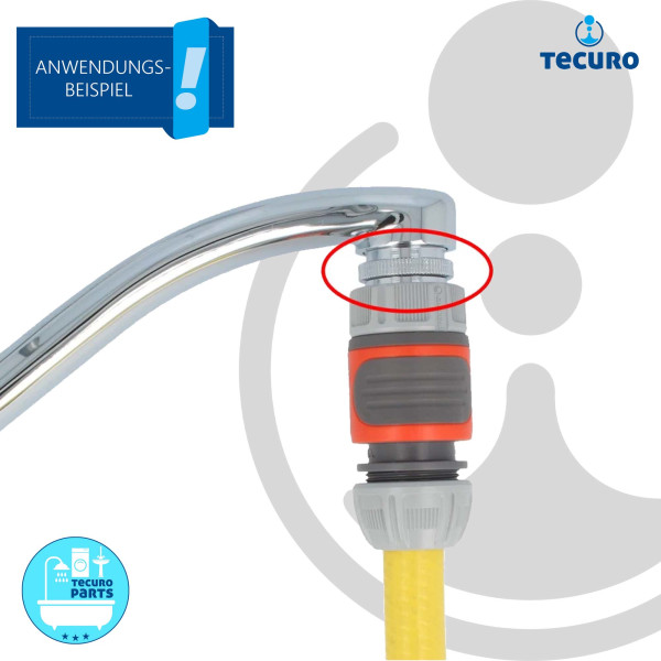 tecuro Mischdüse - Adapter für Armaturen M24x1 auf 3/4 Zoll  