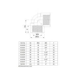 Profec Winkel 90° PVC-U Innengewinde x Innengewinde 1 1/2 (6/4) Zoll, 10 bar, grau