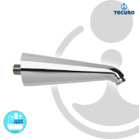 tecuro Brausearm 170 mm für Regenbrausen, schwere Ausführung, Messing verchromt