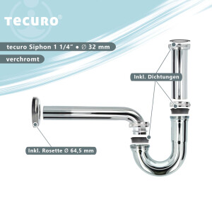 tecuro Röhrengeruchsverschluss Siphon für...