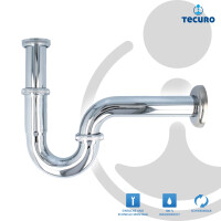 tecuro Röhrengeruchsverschluss Siphon für Waschbecken, 1 1/4 Zoll x 32 mm - Messing verchromt