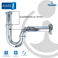 tecuro Röhrengeruchsverschluss Siphon Traps für Waschbecken - Edelstahl/Messing verchromt