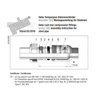 GEBO TG-Klemmverbinder, reduziert Ø 33,7 mm x 26,9 mm (1 Zoll x 3/4 Zoll) - für Stahlrohr