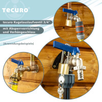 tecuro Kugelauslaufventil 3/4 mit Absperrvorrichtung und Vorhängeschloss