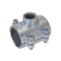 GEBO Temperguss-Anbohrschelle Typ ANB, Abgang mit IG - für Stahlrohr - Trinkwasser geeignet