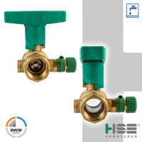 UNIWATER DVGW Kugelhahn 1 Zoll IG (DN 25) mit Entleerung mit ISO-T-Griff, Typ 1469