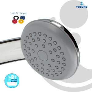 tecuro Handbrause ew-easy Ø 90 mm - 1-strahlig und mit Antikalkdüsen, verchromt