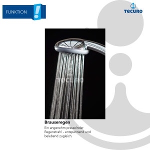 tecuro Handbrause ew-easy Ø 90 mm - 1-strahlig und mit Antikalkdüsen, verchromt