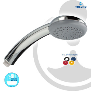 tecuro Handbrause ew-easy Ø 90 mm - 1-strahlig und mit Antikalkdüsen, verchromt