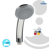 tecuro Handbrause ew-easy Ø 90 mm - 1-strahlig und mit Antikalkdüsen, verchromt
