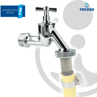 tecuro Auslaufventil 3/4 Zoll, Knebeloberteil, Schlauchtülle - Messing hochglanzverchromt