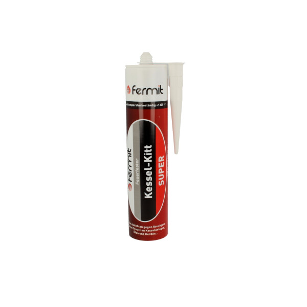 Fermit Kessel-Kitt Super +1300°C Hochtemperatur Ofenkitt, Kartusche mit 310 ml