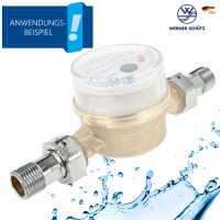 tecuro Wasserzähler Verschraubungen 3/4 Zoll ÜWM x 1/2 Zoll AG - 2-er Set, MS-verchromt