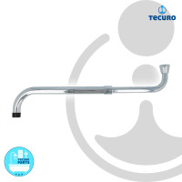 tecuro S-Auslauf ausziehbar 280 - 480 mm für Wand-Armaturen, Messing verchromt