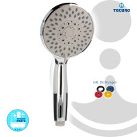 tecuro Handbrause ew-120 Ø 120 mm - mit 5-Funktionen und Antikalkdüsen, verchromt