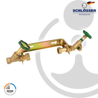 JS Einbaugarnitur 3/4 Zoll für Hauswasserzähler mit Baulänge 190 mm - starre Ausführung - verzinkt