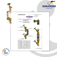 JS Einbaugarnitur 1 Zoll für Steigstrangzähler mit Bauhöhe 105 mm - starre Ausführung - Edelstahl