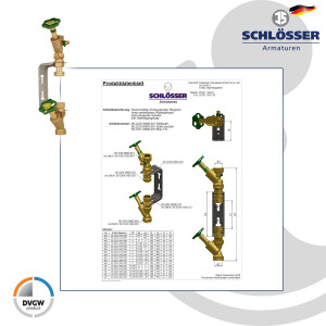 JS Einbaugarnitur 1 1/4 Zoll für Steigstrangzähler mit Bauhöhe 105 mm - starre Ausführung - Edelstahl