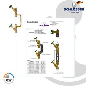 JS Einbaugarnitur 1 1/4 Zoll für Steigstrangzähler mit Bauhöhe 150 mm - starre Ausführung - verzinkt