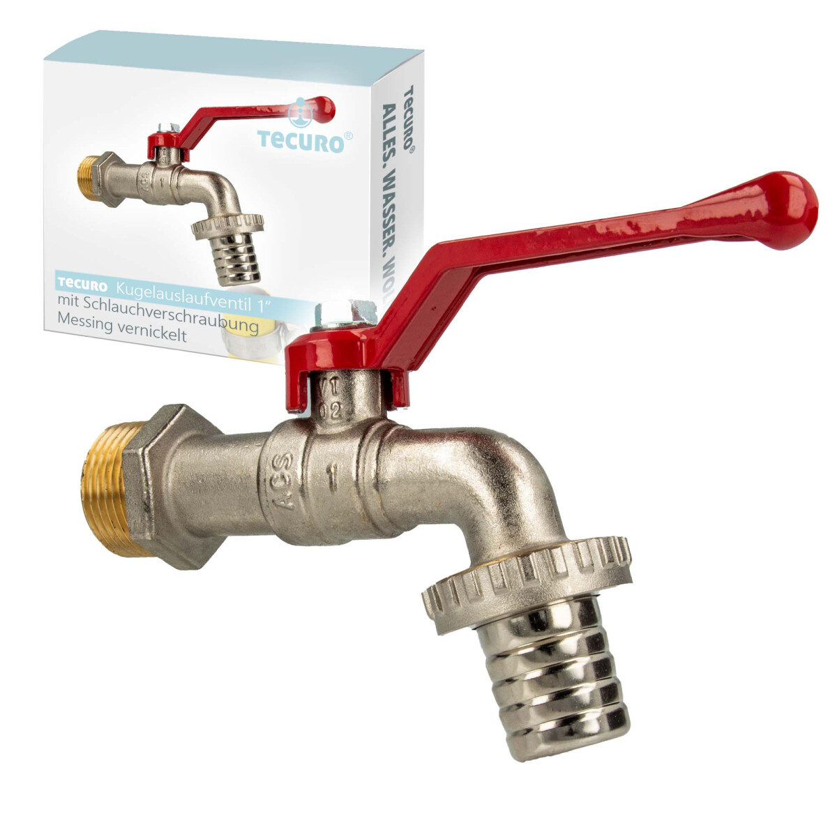 tecuro Kugelauslaufhahn Kugelventil 1 Zoll mit...