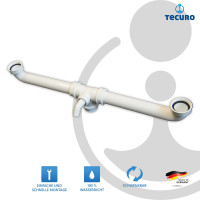 tecuro Ablaufverbindung für Doppel-Spülbecken,  extra lang