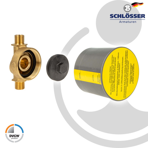 JS Koax G 2 Zoll EAS Unterputz-Wasserzählergehäuse 1/2 AG - Ø 15 mm Lötmuffe - Typ UPM-Koax 90040