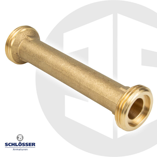 JS Passstück 1 Zoll (DN15) x 130 mm für Wasserzähler Wärmemengenzähler - Messing blank