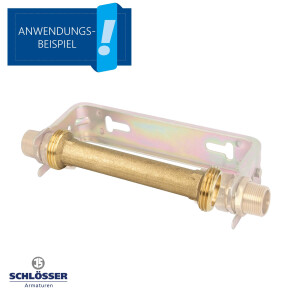 JS Passstück 1 Zoll (DN15) x 130 mm für Wasserzähler Wärmemengenzähler - Messing blank