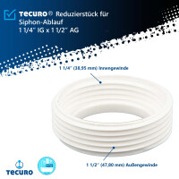tecuro Reduzierstück für Siphon-Ablauf 1 1/4 IG x 1 1/2 AG, inkl. Dichtung