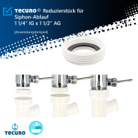 tecuro Reduzierstück für Siphon-Ablauf 1 1/4 IG x 1 1/2 AG, inkl. Dichtung