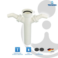 tecuro Tauchrohr Ø 40 mm mit 2 x Geräteanschluss für Spülensiphon