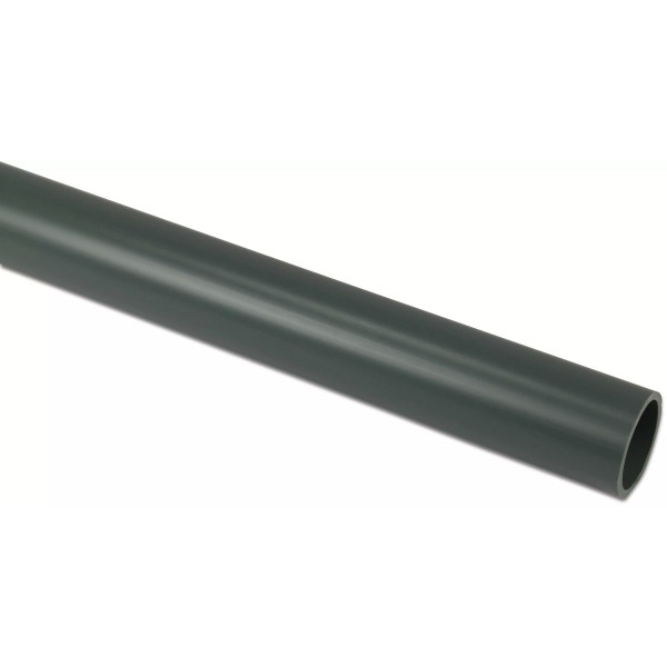 Mega Druckrohr 1,00 m glatt PVC-U Ø 50 x 2,4 mm (PN10), grau