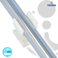 tecuro Rohrclip einfach - Ø 8 mm - Kunststoff weiß mit Messing-Gewindebuchse