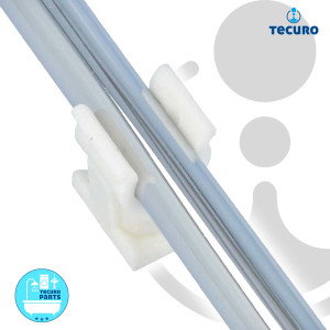 tecuro Rohrclip einfach - Ø 12 mm - Kunststoff weiß mit Messing-Gewindebuchse