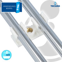 tecuro Rohrclip doppelt - Ø 10 mm - Kunststoff weiß mit Messing-Gewindebuchse