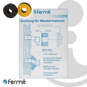 Fermit Wandarmaturendichtung für S-Anschluss - Höhe 20 mm - 2-er Set