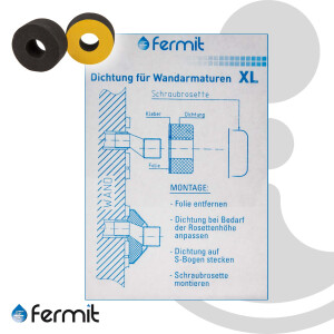 Fermit Wandarmaturendichtung für S-Anschluss - Höhe 31 mm - 2-er Set