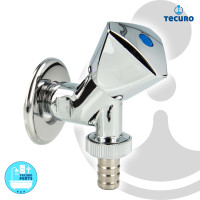 tecuro Geräteventil 1/2 Zoll - für Wasch- und Spülmaschine, Messing verchromt