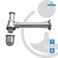 tecuro Flaschensiphon Rohrgeruchsverschluss Sifon für Waschbecken