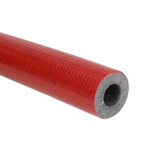 PE-Rohrisolierung mit reißfestem Schutzmantel, Ø 22 mm innen x 13 mm Dämmstärke, 2 m Länge, rot