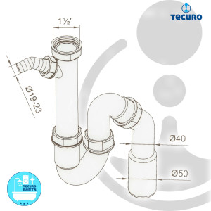 tecuro Ablaufgarnitur für Spülen - Abgang...